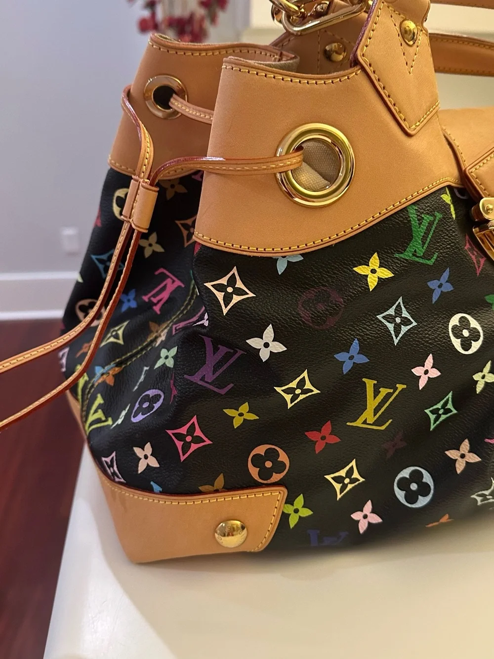 Louis Vuitton Limited Edition Light Beige Suede Interior- Classic Embossed Logo
